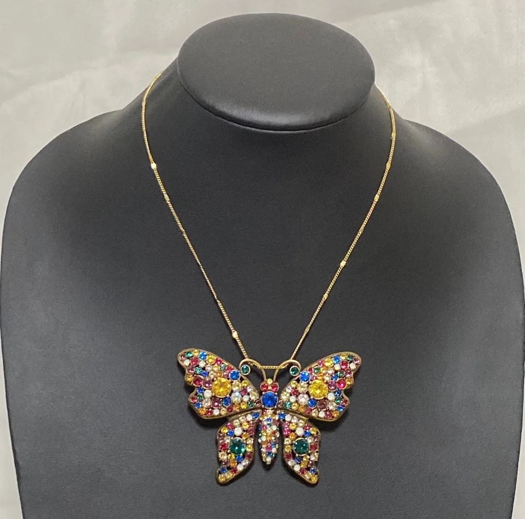 GUCCI Multi-Color Crystal Butterfly Brooch