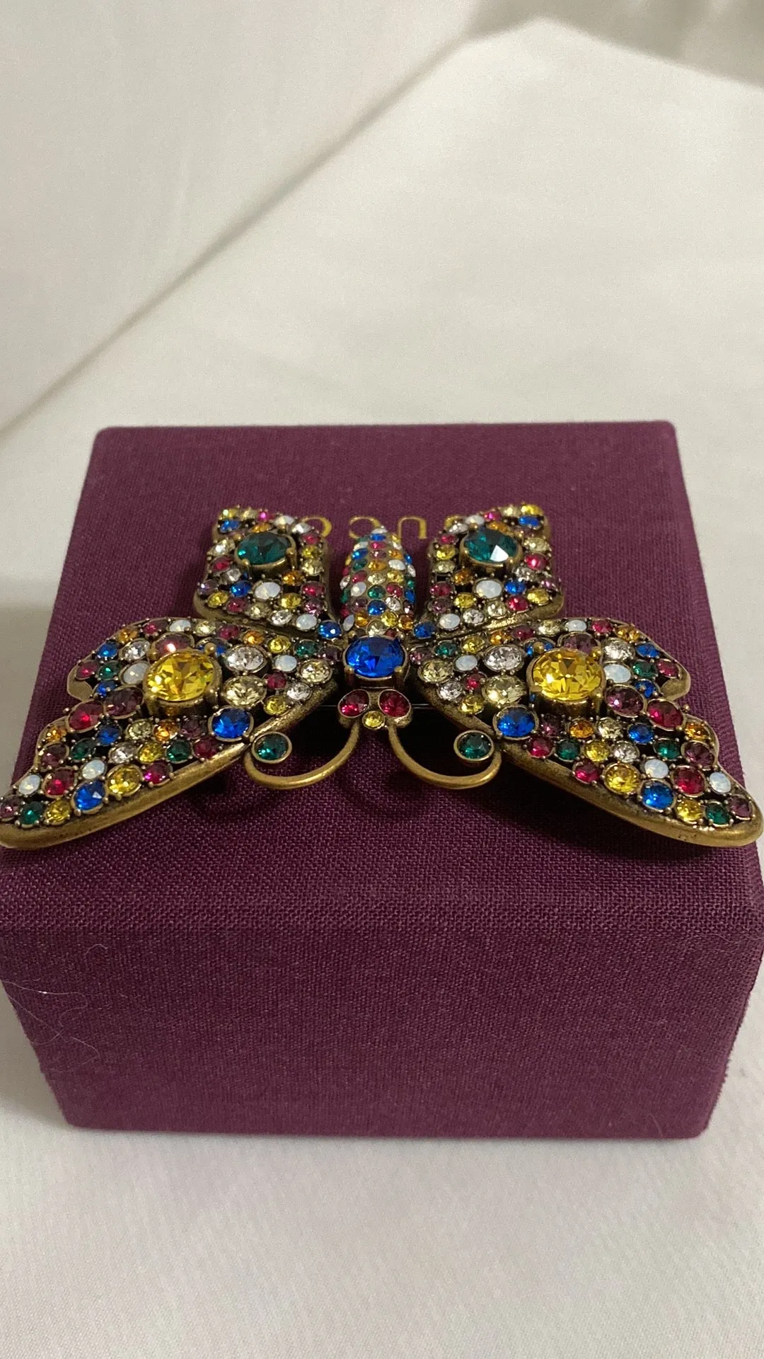 GUCCI Multi-Color Crystal Butterfly Brooch