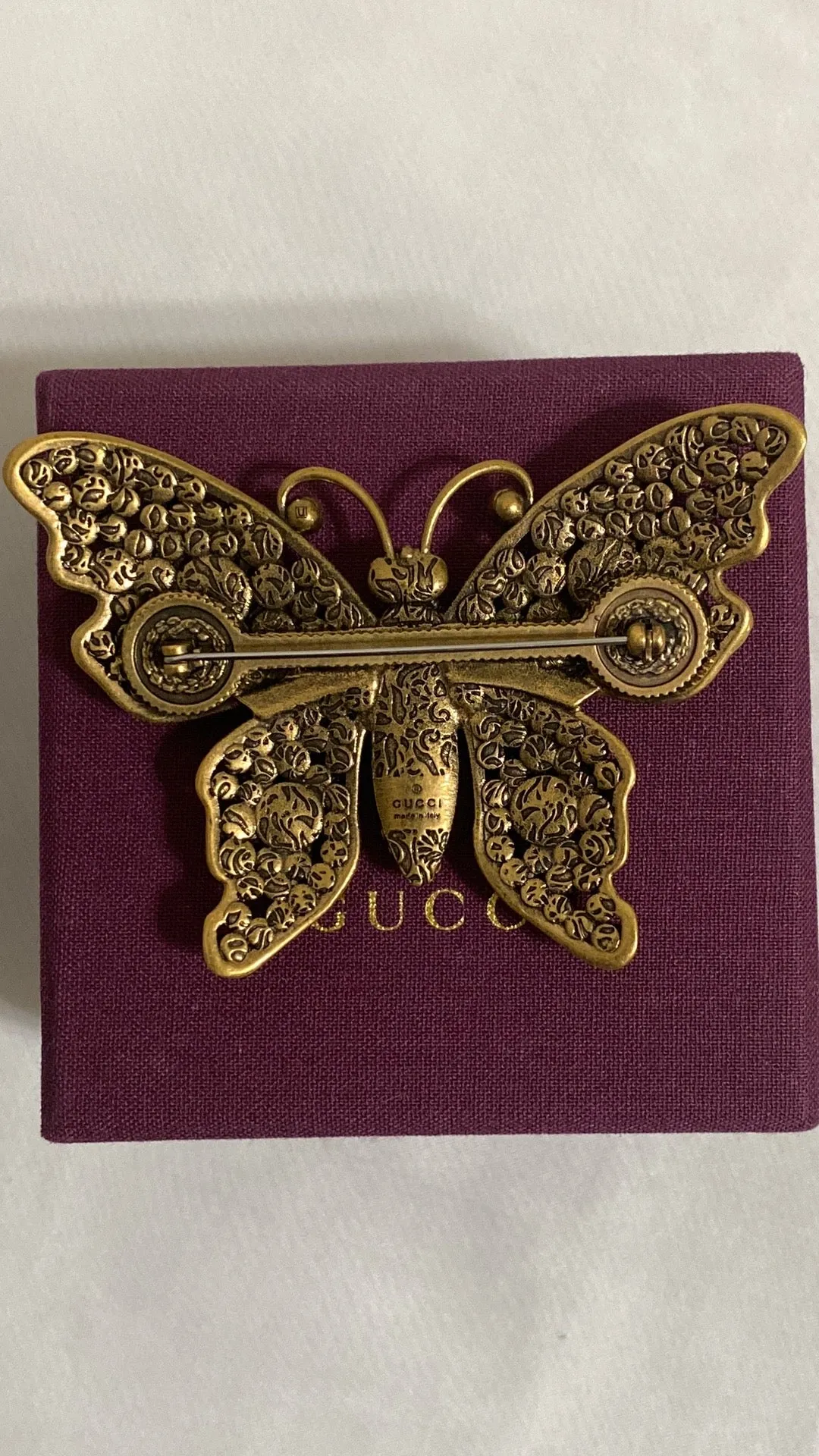 GUCCI Multi-Color Crystal Butterfly Brooch