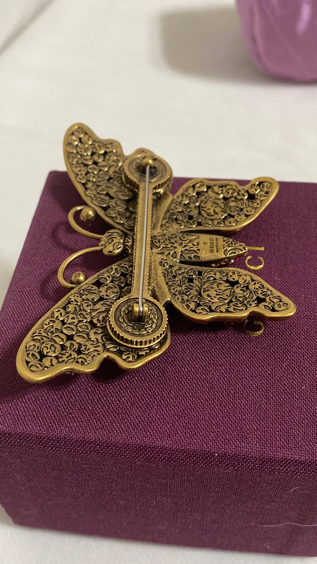 GUCCI Multi-Color Crystal Butterfly Brooch