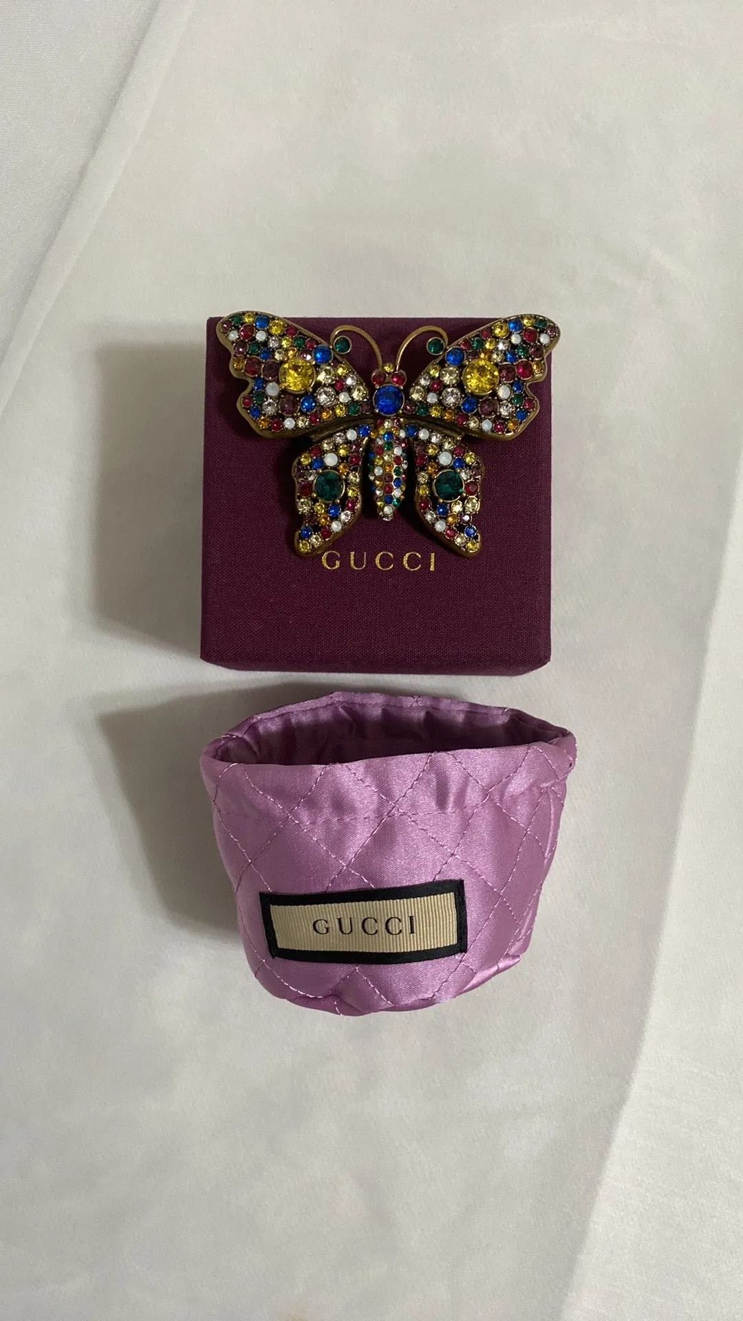 GUCCI Multi-Color Crystal Butterfly Brooch