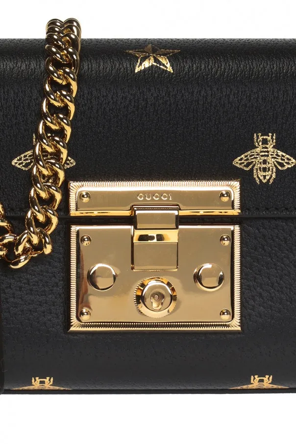Gucci Padlock Bee Star Handbag with Chain