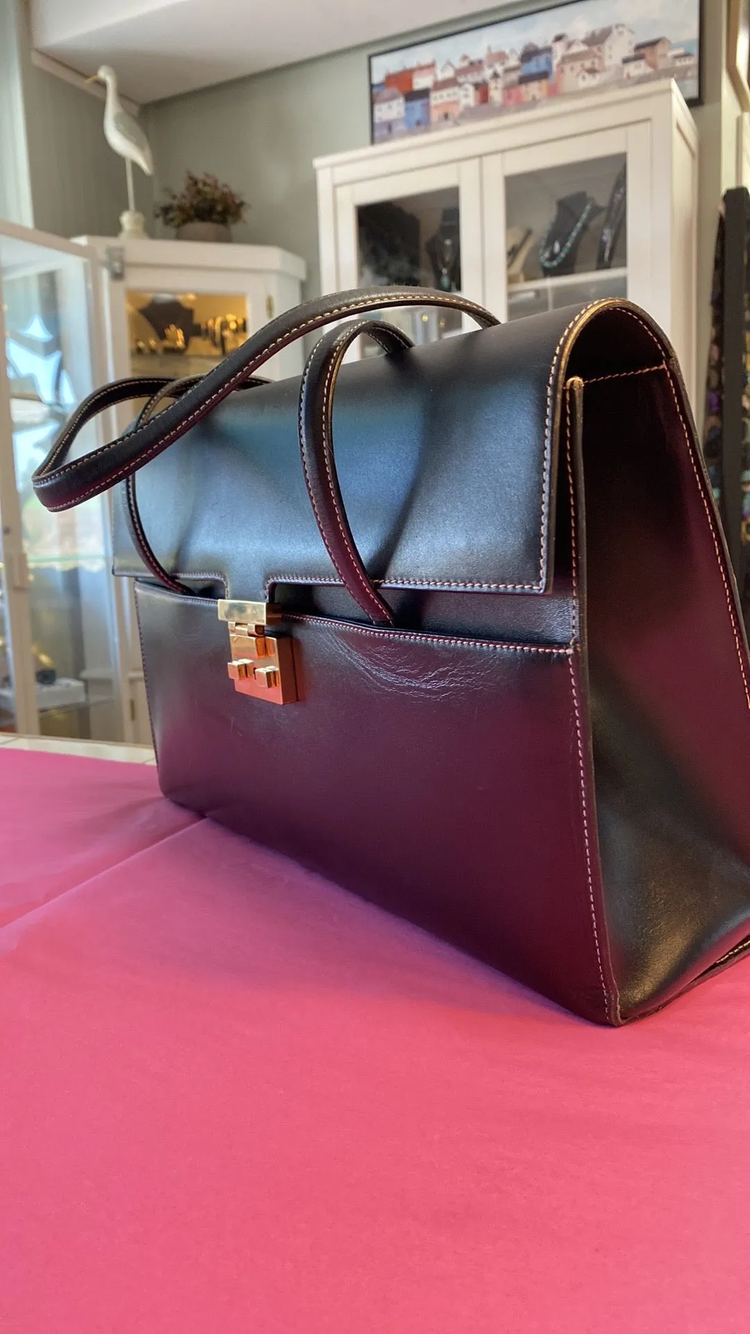 GUCCI Smooth Leather Lady Lock Shoulder Bag In Black