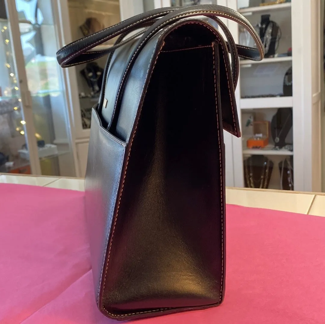 GUCCI Smooth Leather Lady Lock Shoulder Bag In Black