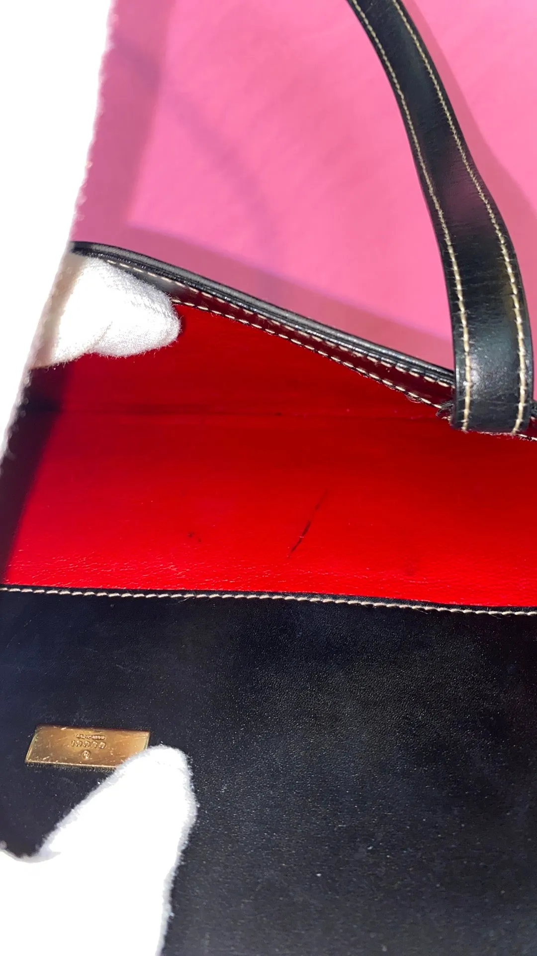 GUCCI Smooth Leather Lady Lock Shoulder Bag In Black