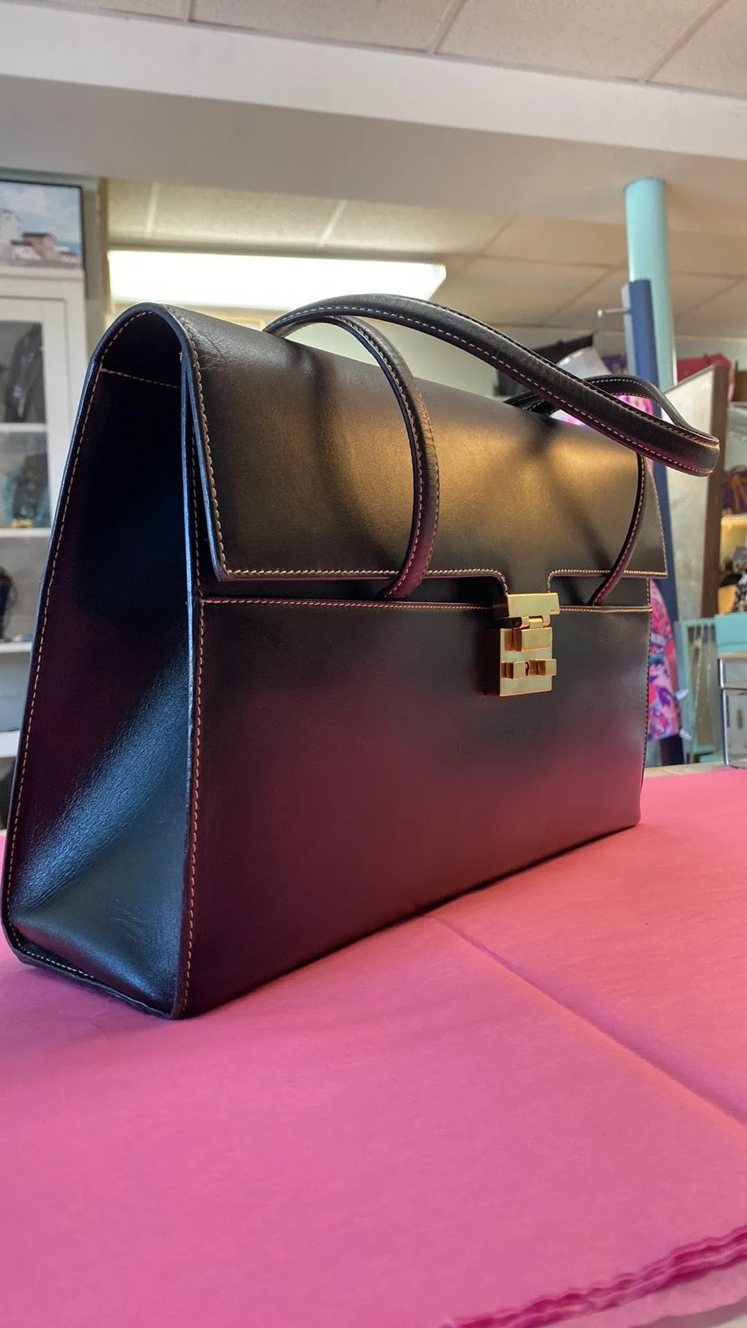 GUCCI Smooth Leather Lady Lock Shoulder Bag In Black