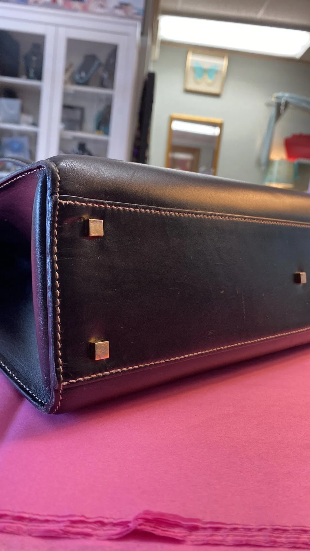 GUCCI Smooth Leather Lady Lock Shoulder Bag In Black