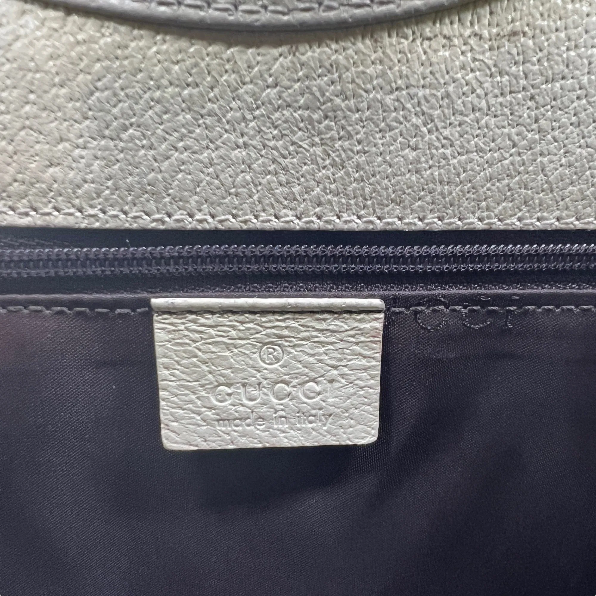 GUCCI Vintage Jackie Cloth Shoulder Handbag - Tan & Cream