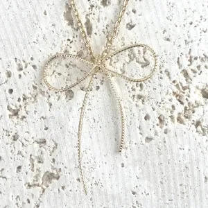 Handmade bow necklace