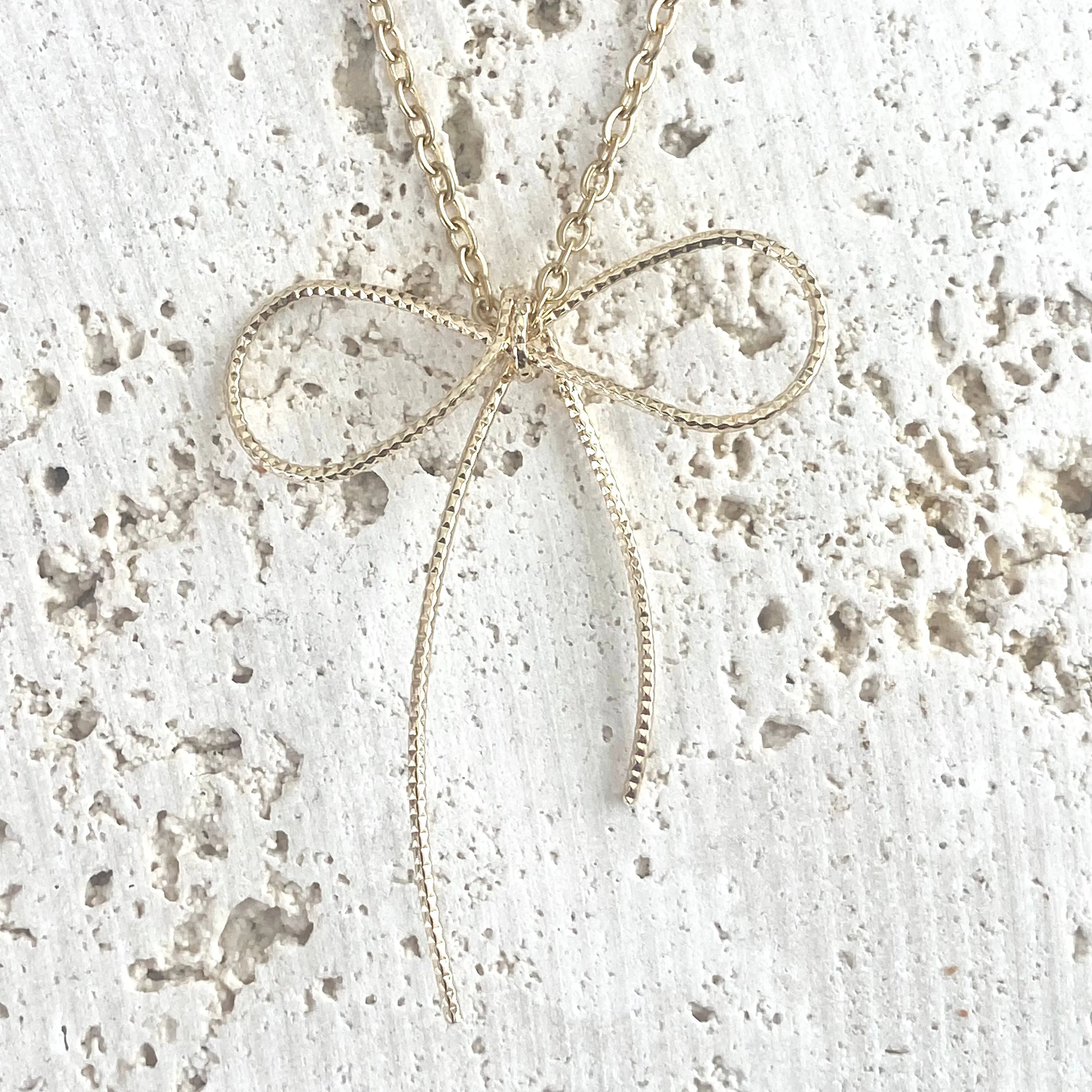 Handmade bow necklace