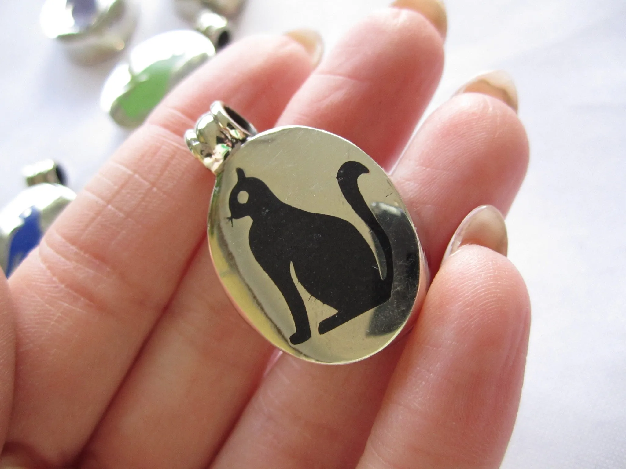 Handmade Box Cat Pendant