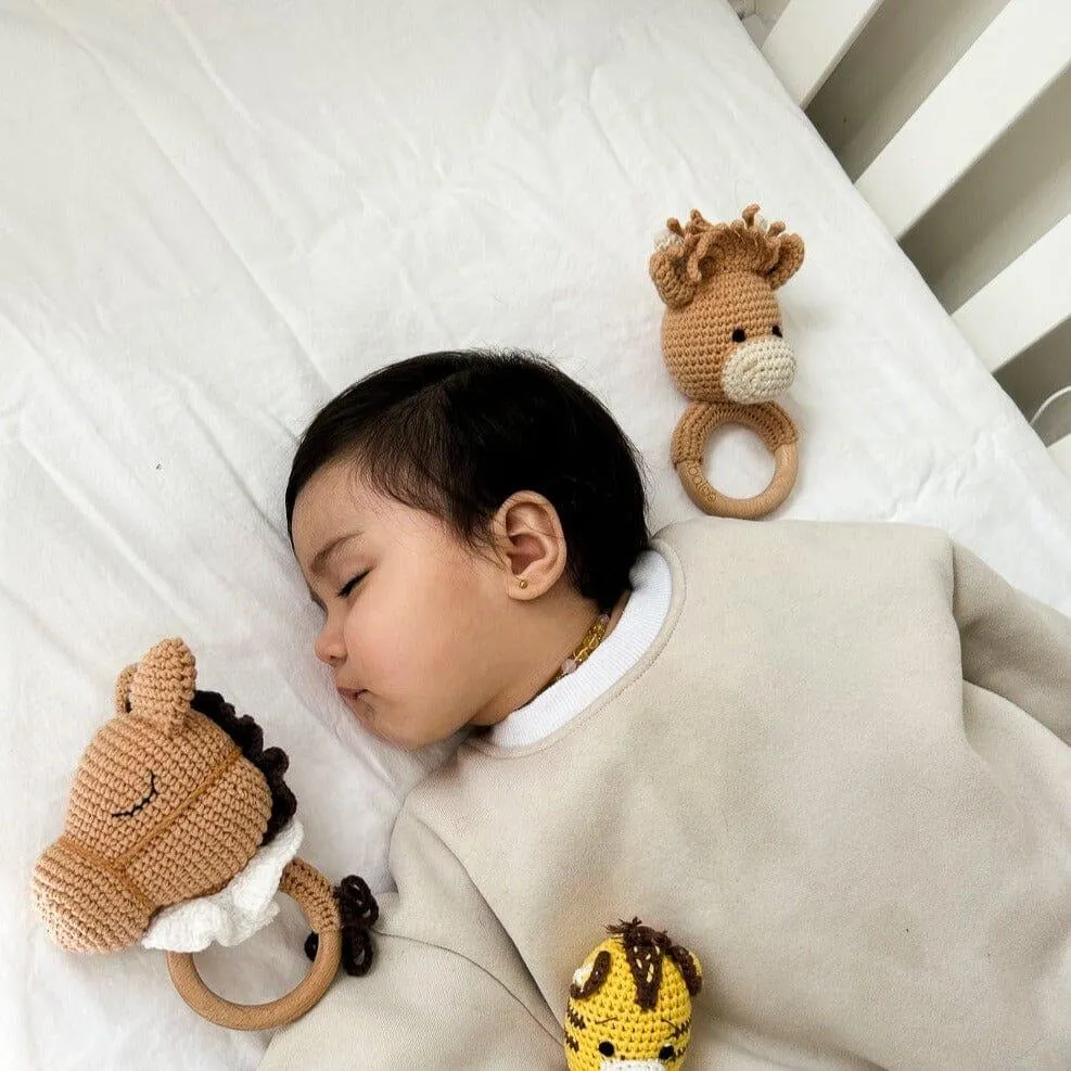 Handmade Bull Crochet Rattle