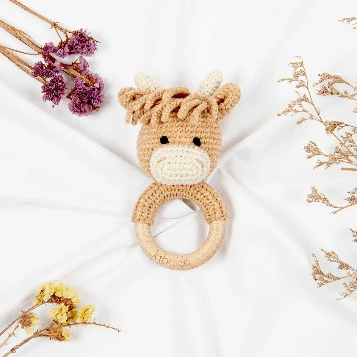 Handmade Bull Crochet Rattle