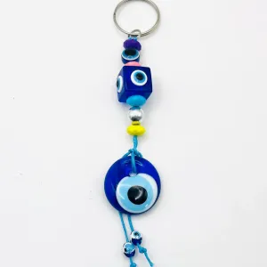 Handmade Cube Evil Eye Keychain