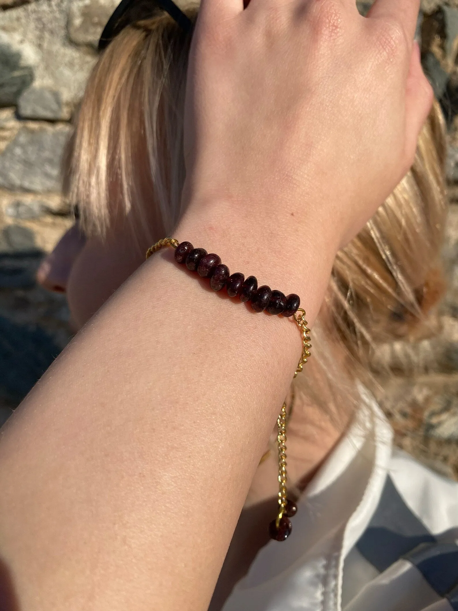 Handmade Garnet Bracelet