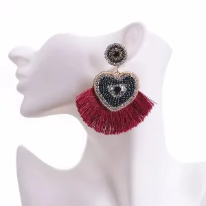 Handmade Heart Crystal Earrings