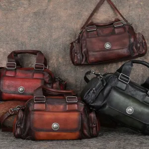 Handmade Leather Womens Vintage Handbag Best Shoulder Bags Vintage Crossbody Purses for Ladies