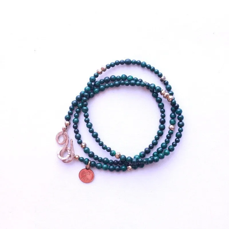 Handmade Malachite Wrap Bracelet