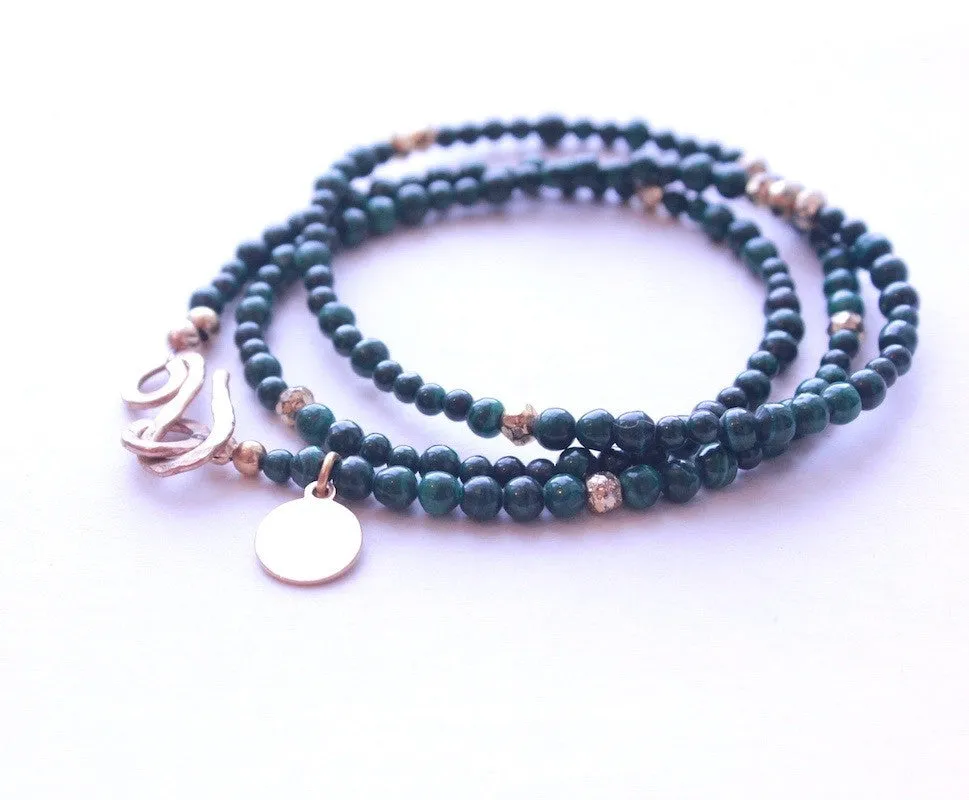 Handmade Malachite Wrap Bracelet