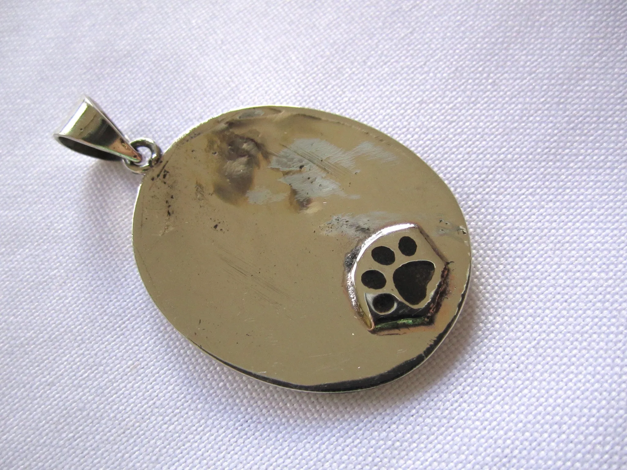 Handmade Oval Cat Pendant