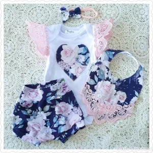 Handmade Purple Floral Set