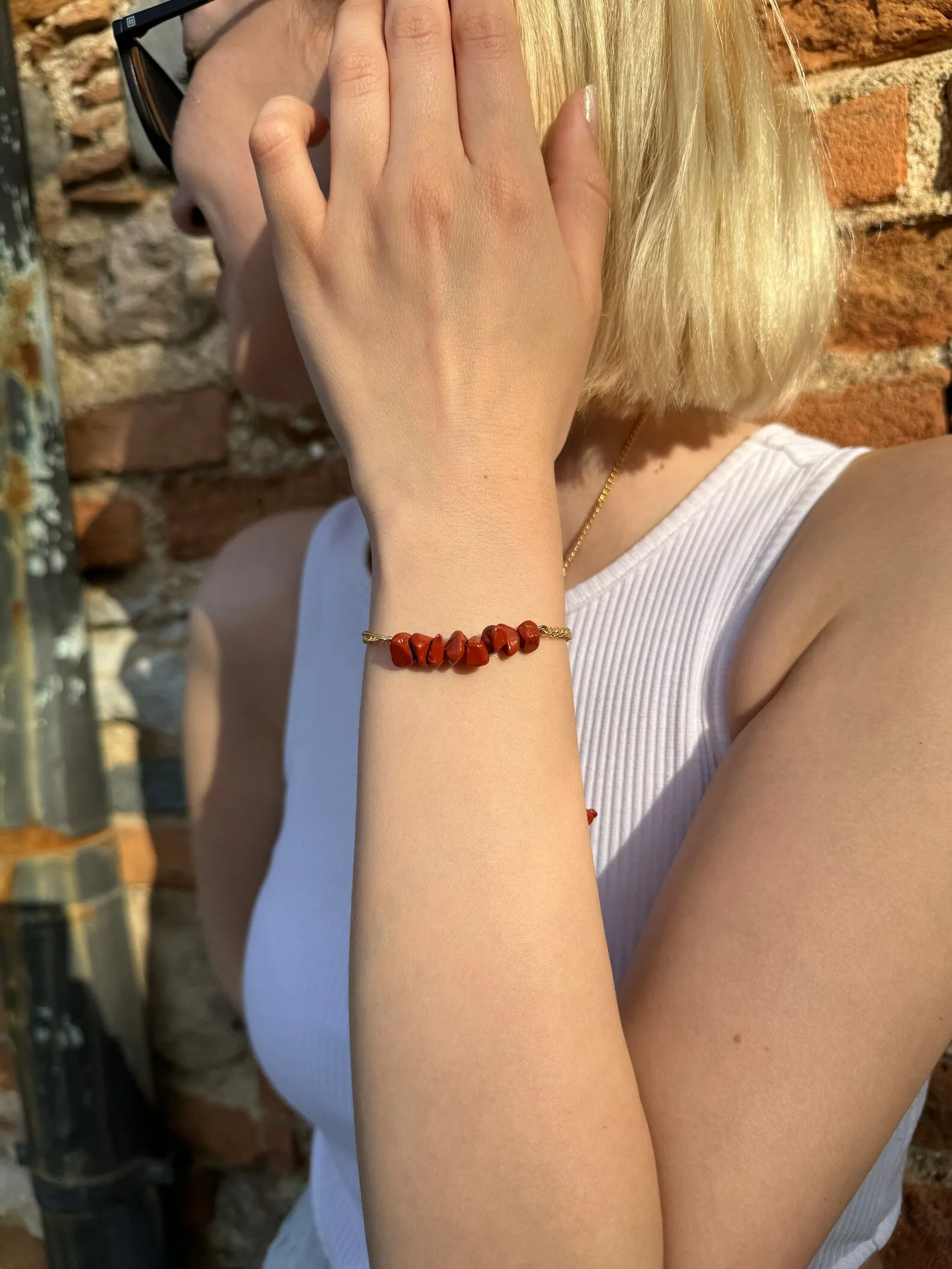 Handmade Red Jasper Bracelet