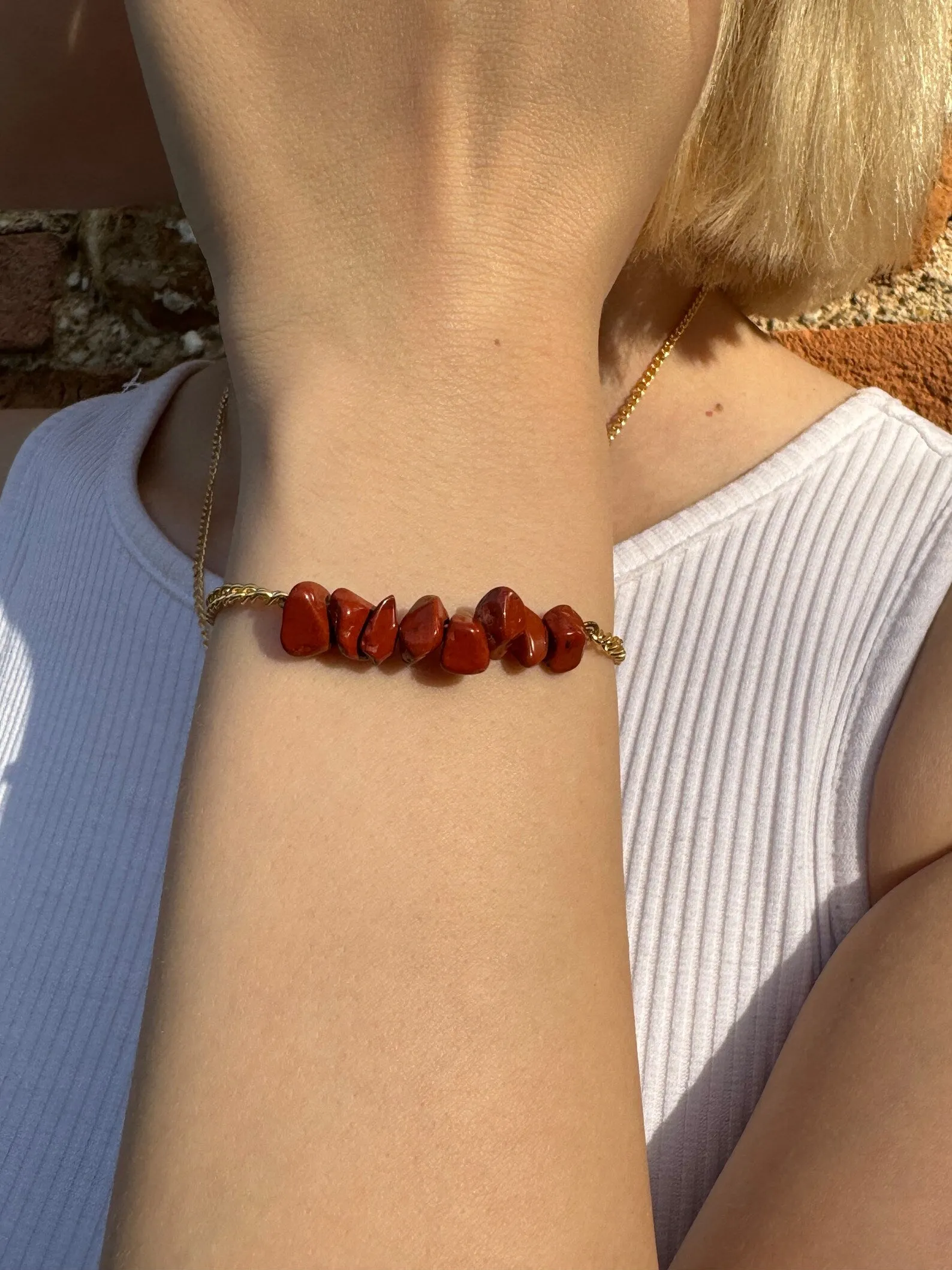 Handmade Red Jasper Bracelet