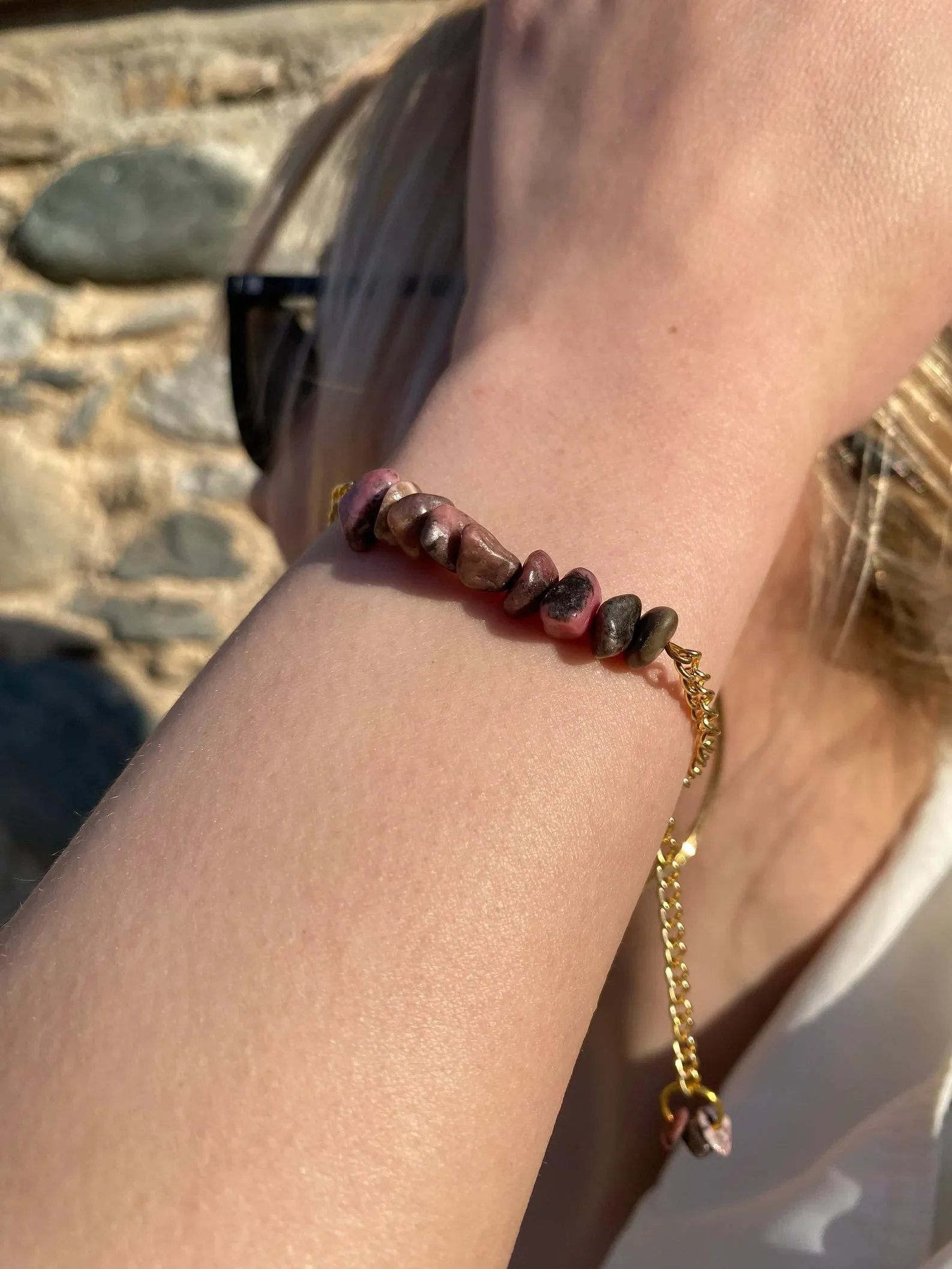 Handmade Rhodonite Bracelet