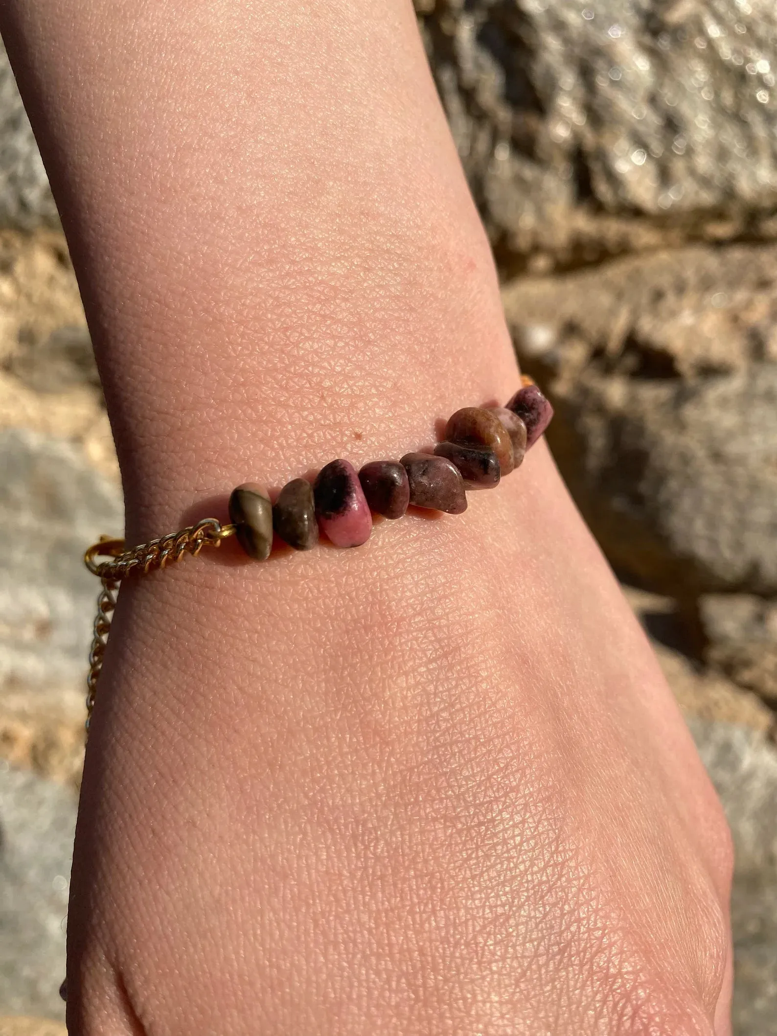 Handmade Rhodonite Bracelet