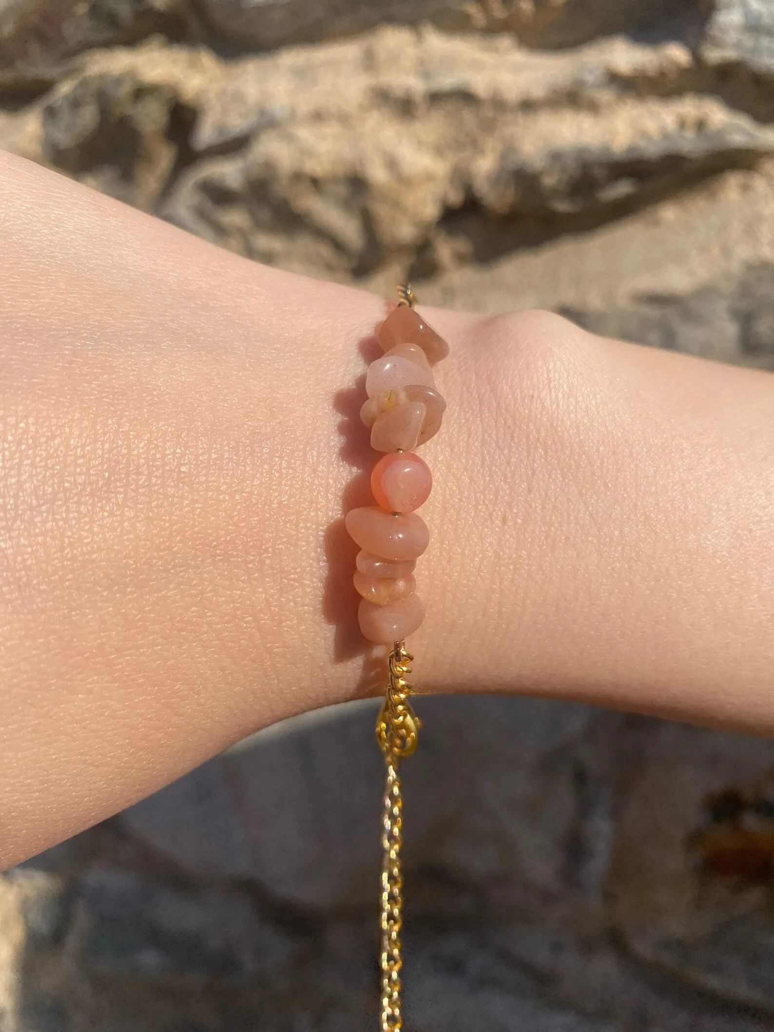 Handmade Sunstone Bracelet
