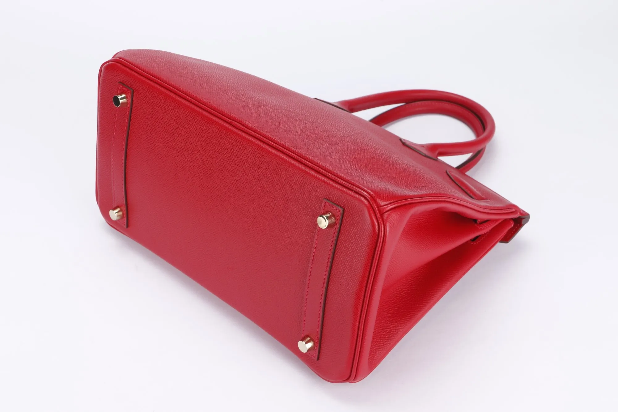 Hermes Birkin 30, Stamp Q, Rouge Casaque Color, Epsom Leather, Gold Hardware, with Dust Cover