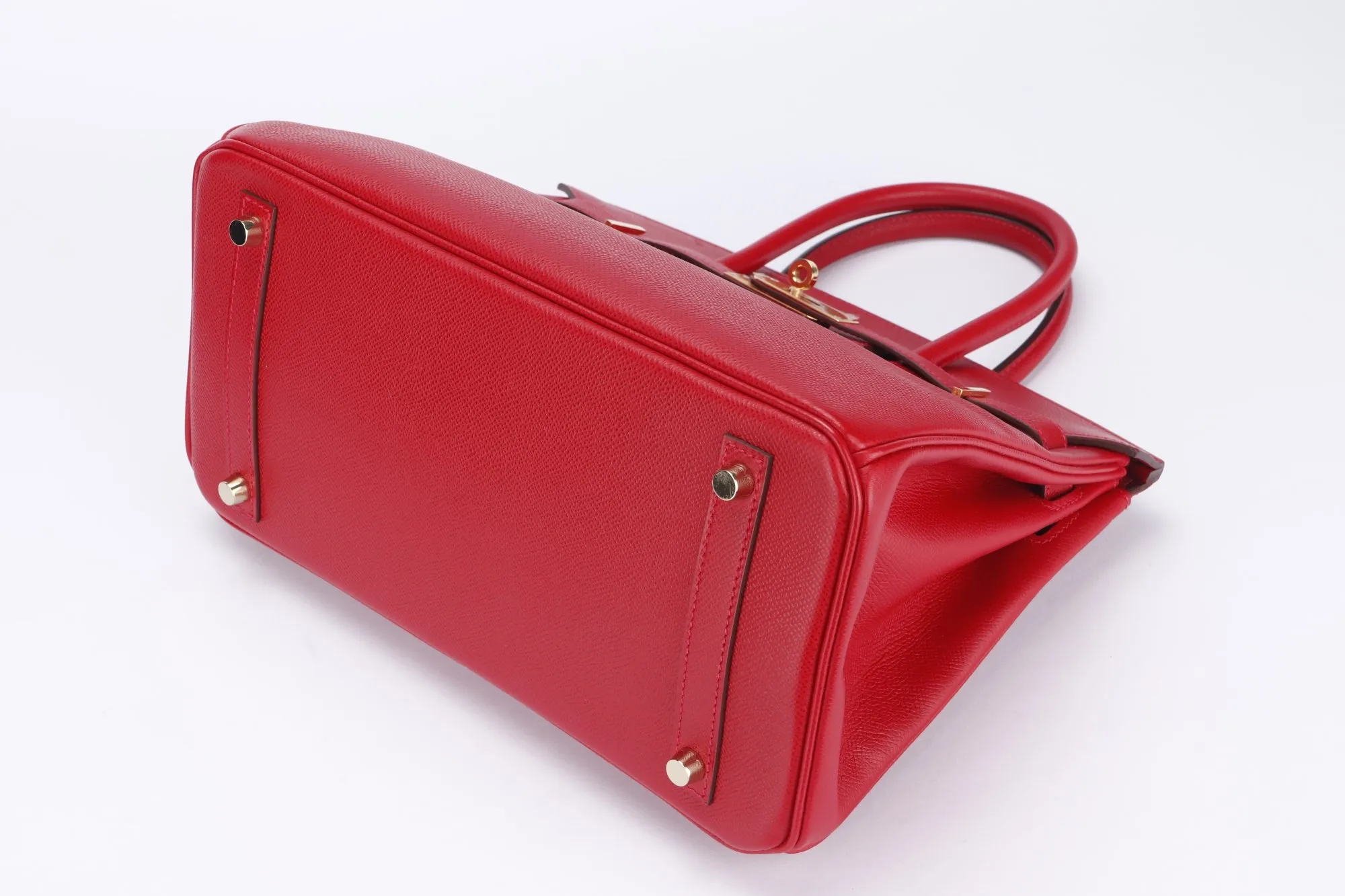 Hermes Birkin 30, Stamp Q, Rouge Casaque Color, Epsom Leather, Gold Hardware, with Dust Cover