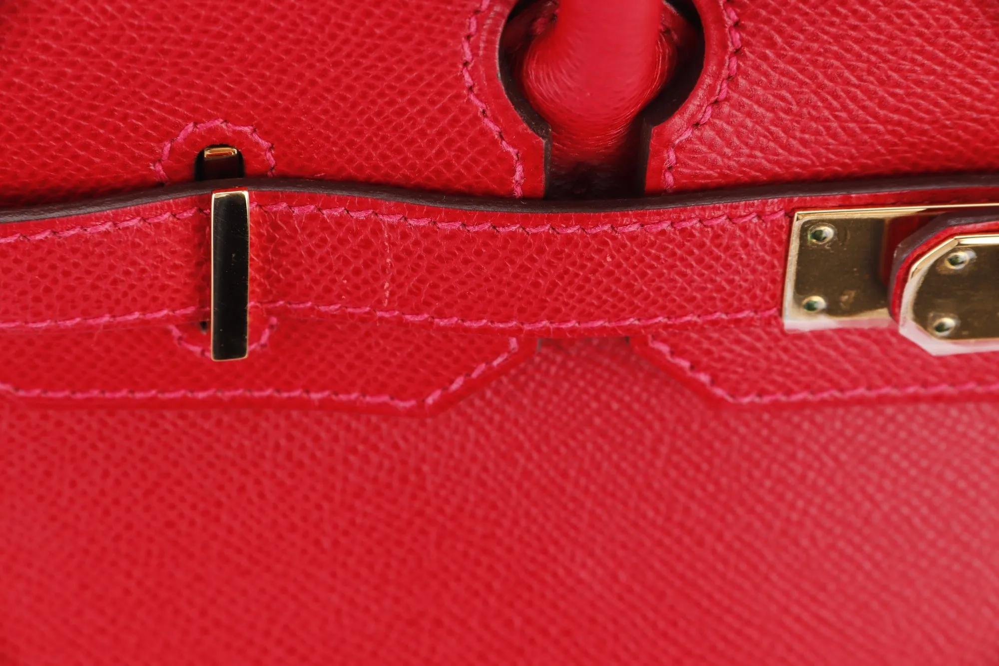Hermes Birkin 30, Stamp Q, Rouge Casaque Color, Epsom Leather, Gold Hardware, with Dust Cover
