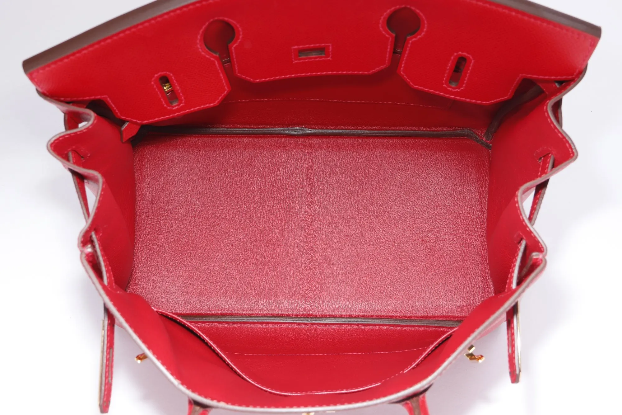 Hermes Birkin 30, Stamp Q, Rouge Casaque Color, Epsom Leather, Gold Hardware, with Dust Cover