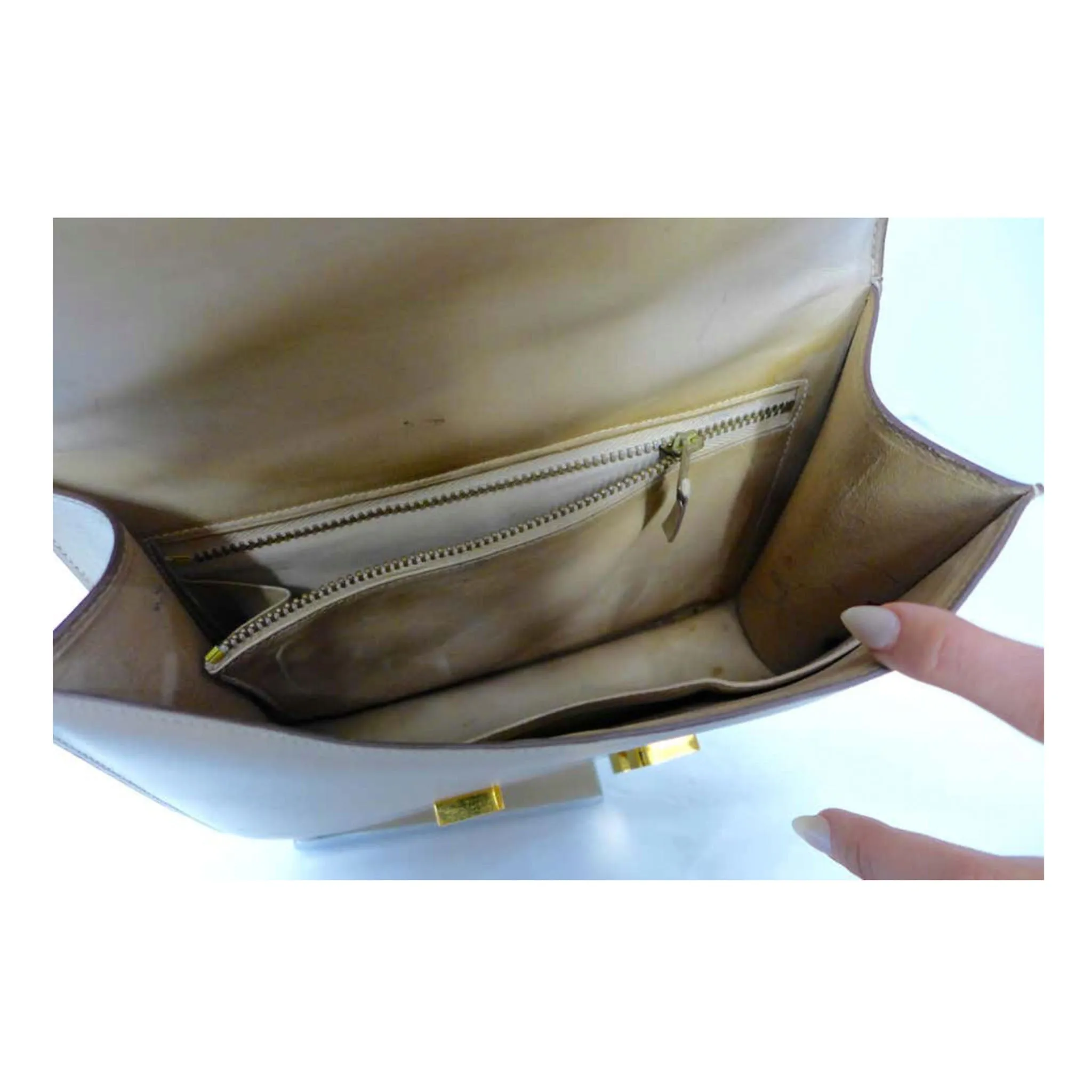HERMES Camel Constance Crossbody Bag