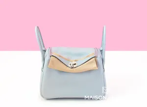 Hermes Lindy 26 Blue Pale Clemence Handbag
