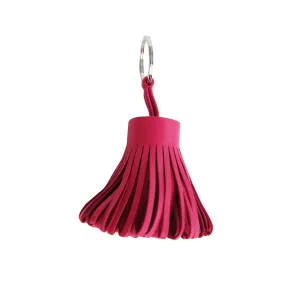 Hermes Rose Shocking Pink Leather Carmen Key Ring / Bag Charm