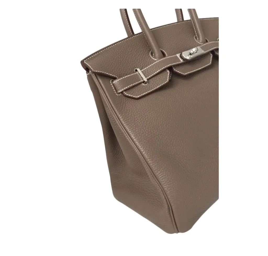 Hermès Birkin 35 Etoupe Clemence Leather Bag