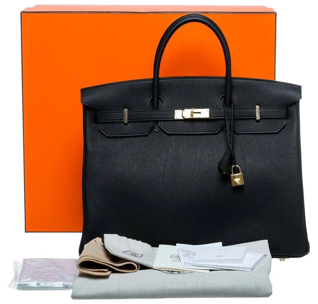 Hermès Birkin 40 Noir Togo Bag GHW