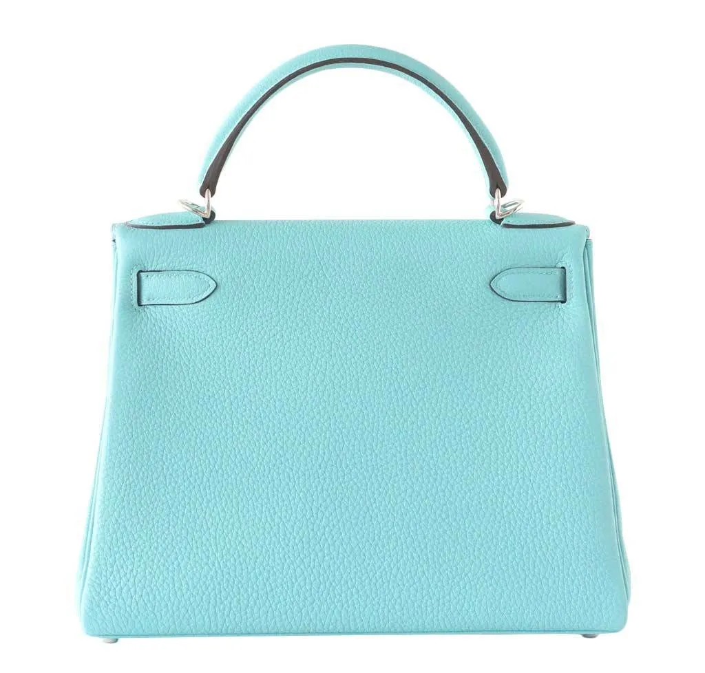 Hermès Kelly 28 Blue Atoll Bag