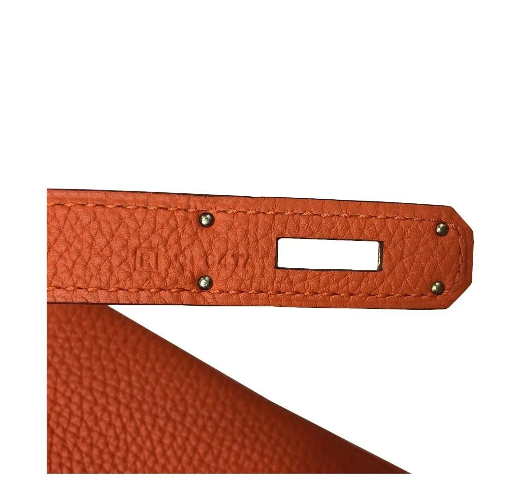 Hermès Kelly 35 Orange Bag Gold Hardware