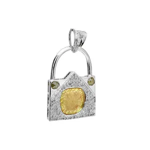 Ice Diamond In 14k White Gold Handbag Design Charm Pendant