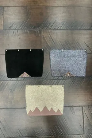 Interchangeable Flaps for Black Sweetchy Leather Handbag