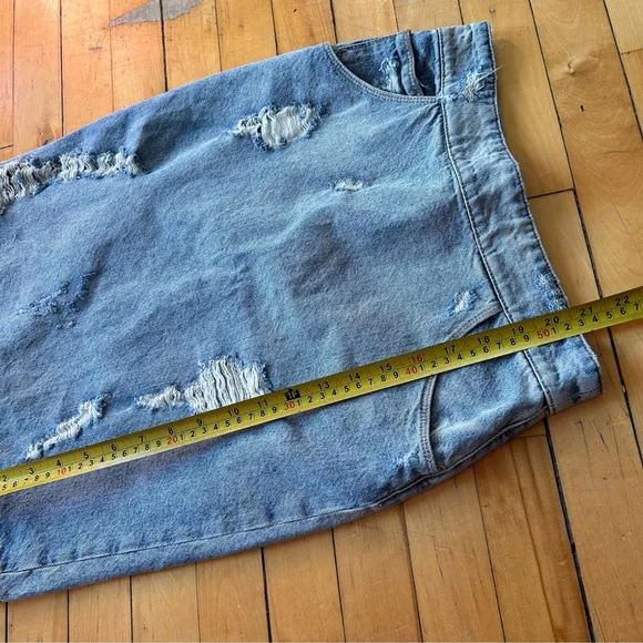 IRO Sz XS Denim Distressed Jean Skirt