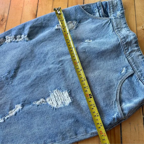 IRO Sz XS Denim Distressed Jean Skirt