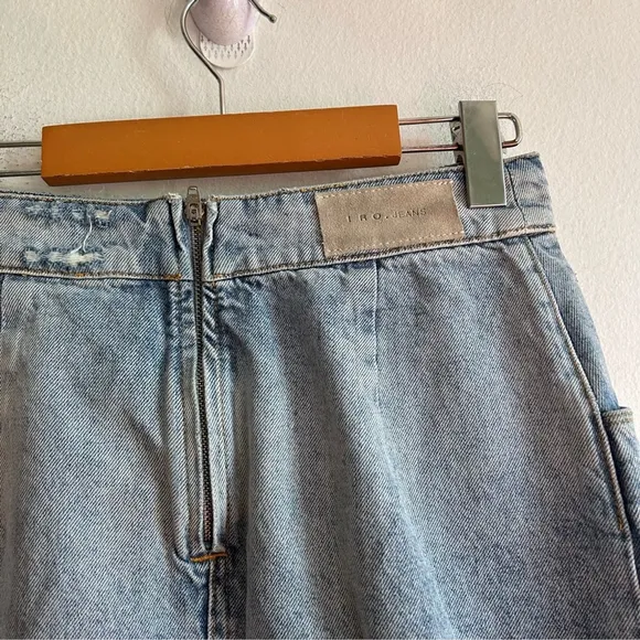 IRO Sz XS Denim Distressed Jean Skirt