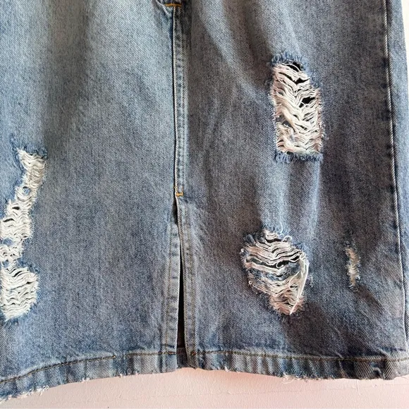 IRO Sz XS Denim Distressed Jean Skirt