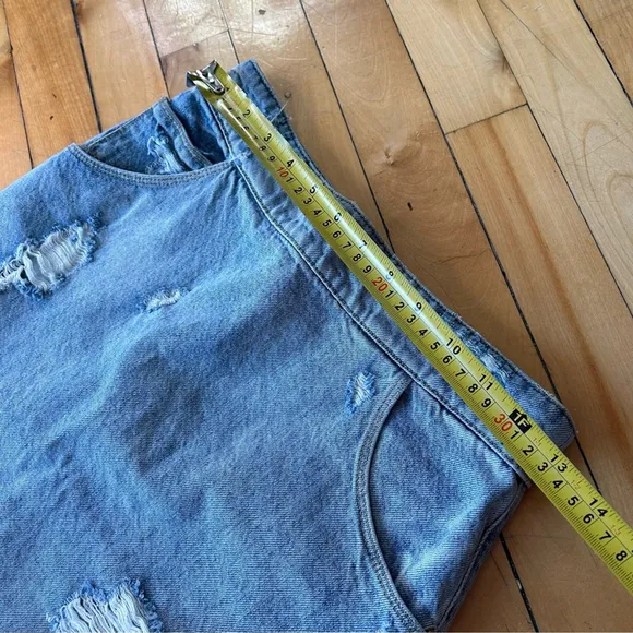 IRO Sz XS Denim Distressed Jean Skirt