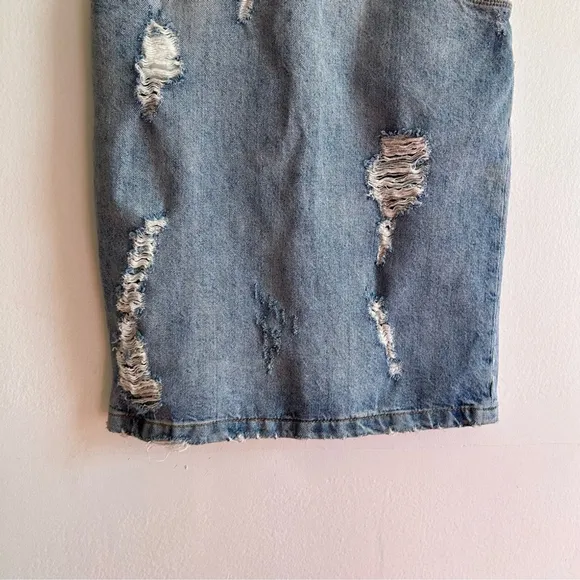 IRO Sz XS Denim Distressed Jean Skirt