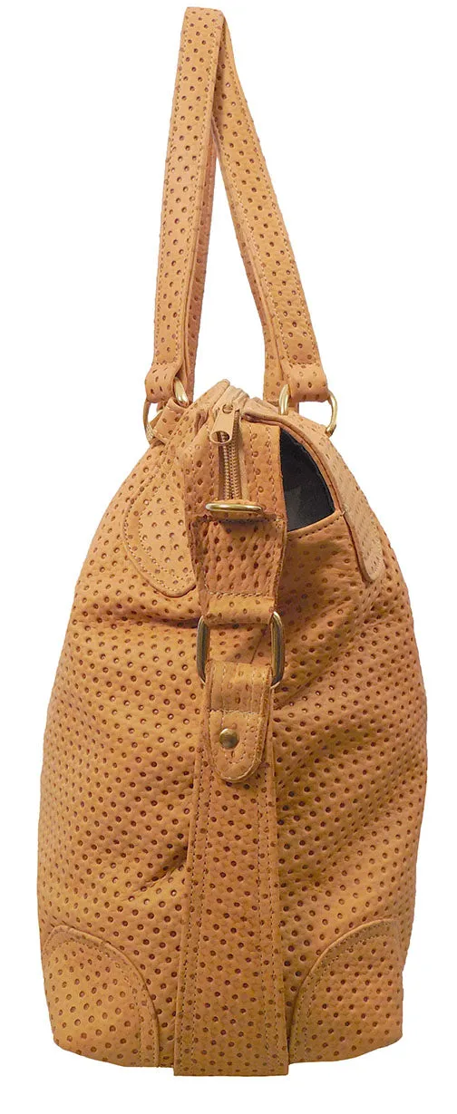 Italian Leather Handbag with Crocodile Detailing - On Sale